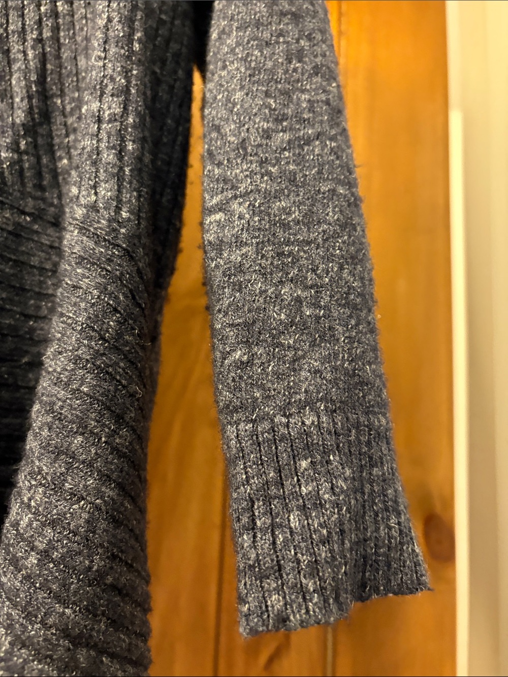 Eileen Fisher Dark Heathered Gray Open Ribbed Cardigan, Small. - Picture 2 of 6